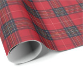Traditional Red & Navy Scottish Tartan Geschenkpapier (Rolleneckpunkt)