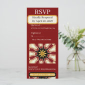Traditional RSVP Suite | Crimson & Cream Starburst (Stehend Vorderseite)