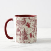 Traditional Santa Claus Red on Cream Toile De Jouy Tasse (Links)