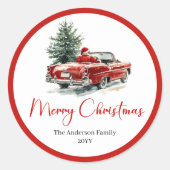 Traditional Santa Claus Vintage Holiday Sticker (Vorderseite)