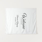 Traditional Script Welcome Wedding Fabric Sign Wandteppich (Vorderseite (Horizontal))
