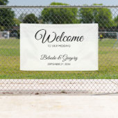 Traditional Script Welcome Wedding Hanging Sign  Banner (Insitu)