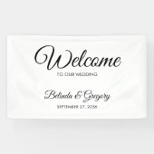Traditional Script Welcome Wedding Hanging Sign  Banner (Horizontal)