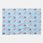 Traditional Snowman Christmas on LIGHT BLUE Geschirrtuch (Horizontal)