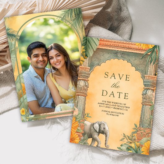 Traditional South Indian Photo Wedding Save The Date