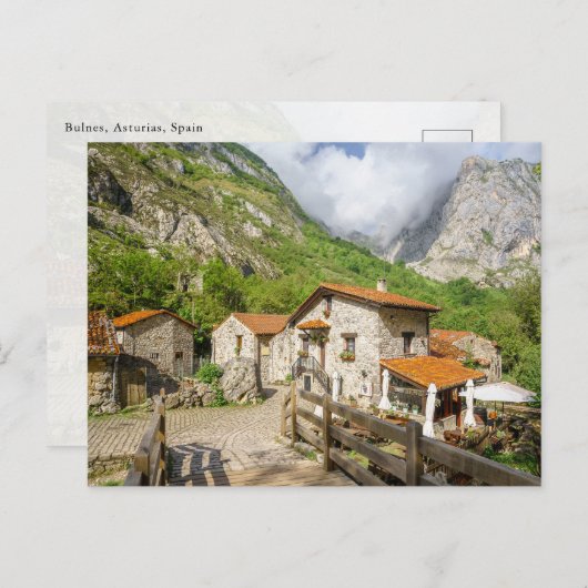 Traditional Stone Houses in Bulnes, Asturias Postkarte (Vorne/Hinten)