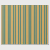 Traditional Stripe Pattern Teal Green and Mustard Geschenkpapier (Flach)