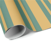 Traditional Stripe Pattern Teal Green and Mustard Geschenkpapier (Rolleneckpunkt)