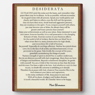 Traditional Style Desiderata Poem by Max Ehrmann Fotoplatte