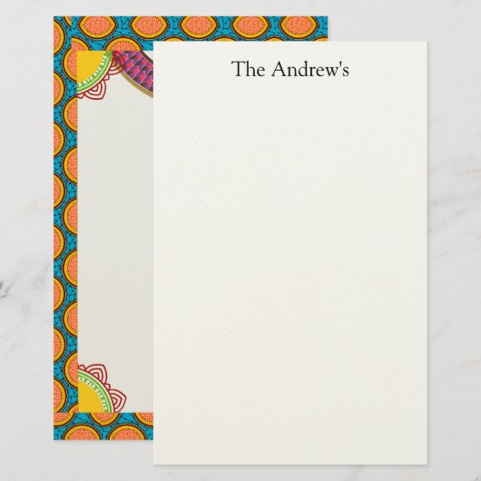 Traditional Stylish  Paper Briefpapier (Vorne/Hinten)