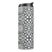 Traditional sunflower batik pattern ornamentscroll thermosbecher (Nach links gedreht)
