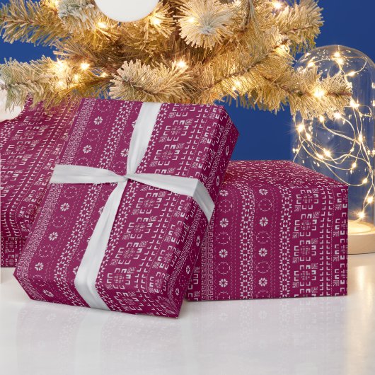 Traditional Tatreez Print Wrapping Paper Geschenkpapier (Feiertage)