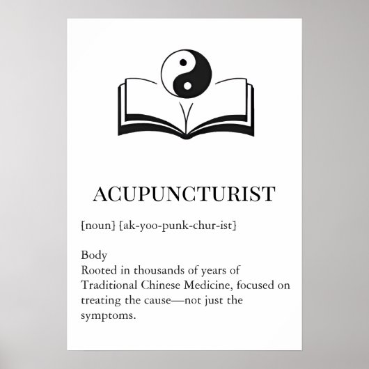 Traditional TCM Wall Art for Acupuncturist Poster (Vorne)