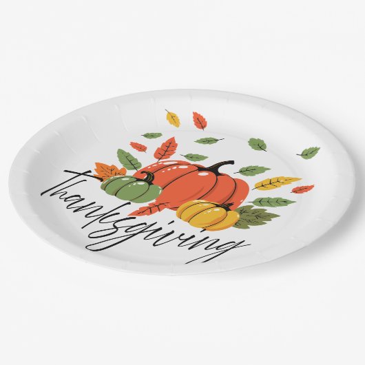 Traditional Thanksgiving Design Pappteller (Schrägansicht)