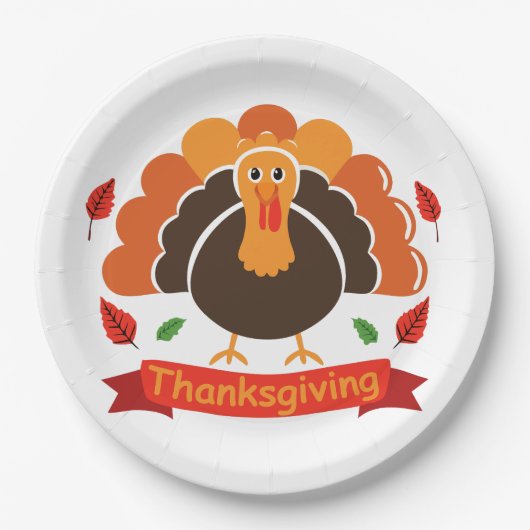 Traditional Thanksgiving Design Pappteller (Vorderseite)