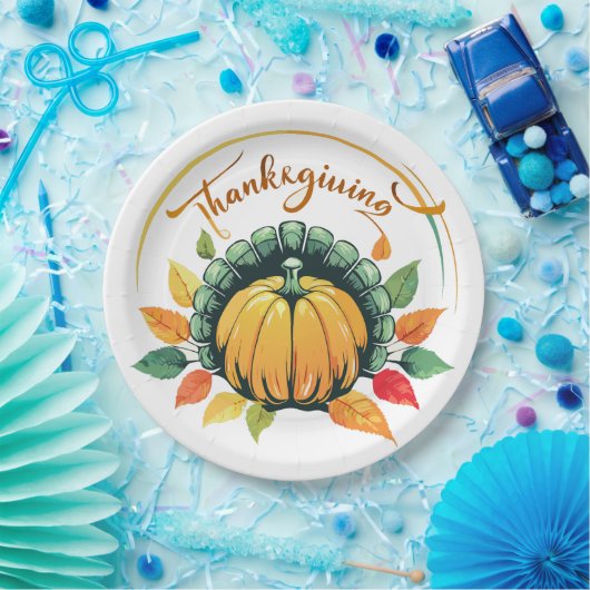 Traditional Thanksgiving Design Pappteller (Party)