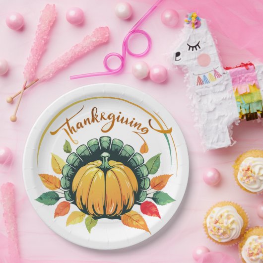 Traditional Thanksgiving Design Pappteller (Party)