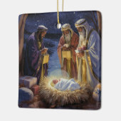 Traditional Three Wise Men Nativity Keramikornament (Links)