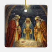 Traditional Three Wise Men Nativity Keramikornament (Rückseite)