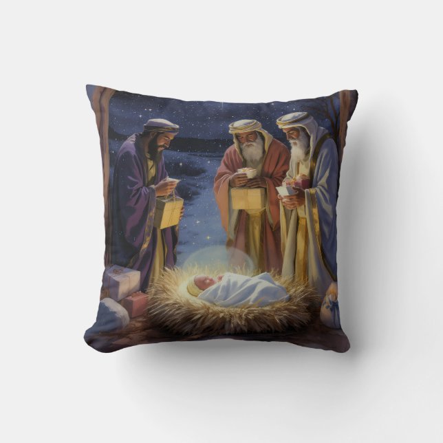 Traditional Three Wise Men Nativity Kissen (Vorderseite)