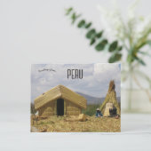Traditional Village Lake Titicaca Peru Postkarte (Stehend Vorderseite)