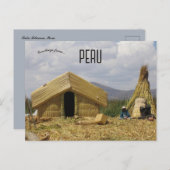 Traditional Village Lake Titicaca Peru Postkarte (Vorne/Hinten)