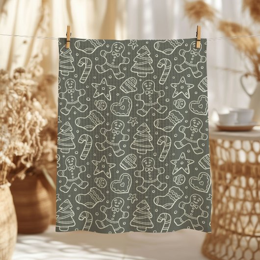Traditional Vintage Christmas Gingerbread Man Geschirrtuch