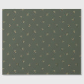 Traditional Vintage Christmas Holly Mistletoe Geschenkpapier (Flach)