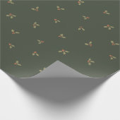 Traditional Vintage Christmas Holly Mistletoe Geschenkpapier (Ecke)