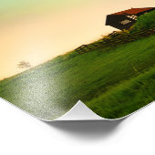 Traditional windmill under the Northern Lights Fotodruck (Ecke)