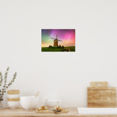 Traditional windmill under the Northern Lights Poster (Küche)