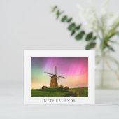 Traditional windmill under the Northern Lights Postkarte (Stehend Vorderseite)