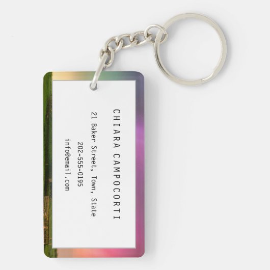 Traditional windmill under the Northern Lights Schlüsselanhänger (Rückseite)