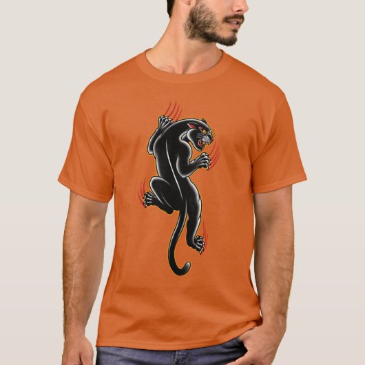 Traditionalattoo Panther illustration boy vintage T-Shirt (Vorderseite)