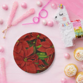 Traditionell bemalt rotes Poinsettia Weihnachten Pappteller (Party)