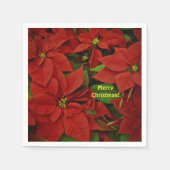 Traditionell bemalt rotes Poinsettia Weihnachten Serviette (Vorderseite)