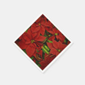Traditionell bemalt rotes Poinsettia Weihnachten Serviette (Ecke)