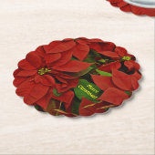Traditionell bemalt rotes Poinsettia Weihnachten Untersetzer (angewinkelt)