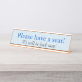 Traditionell "Bitte setzen Sie sich!" Schreibtischnamensplakette (Vorderseite )