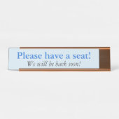 Traditionell "Bitte setzen Sie sich!" Schreibtischnamensplakette (Vorderseite )