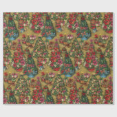 Traditionell dekorierte Weihnachtsbaummuster Geschenkpapier (Flach)