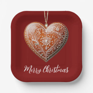 Traditionell dekorierte Weihnachtsfeiertage Pappteller