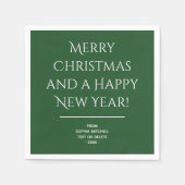 Traditionell - Dunkelgrün - Frohe Weihnachten Napk Serviette (Vorderseite)