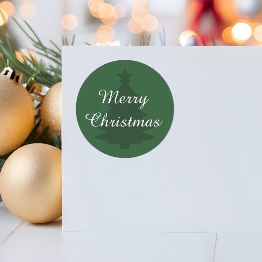Traditionell - Dunkelgrün - Frohe Weihnachtsaufkle Runder Aufkleber