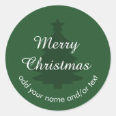 Traditionell - Dunkelgrüner Weihnachtsaufkleber Runder Aufkleber (Vorderseite)