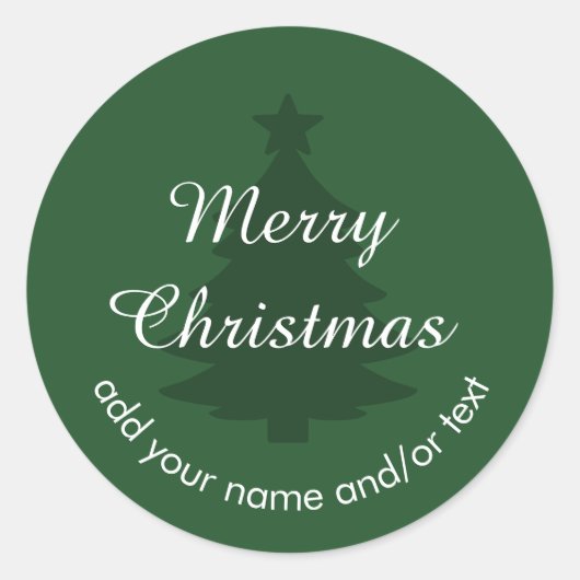 Traditionell - Dunkelgrüner Weihnachtsaufkleber Runder Aufkleber (Vorderseite)