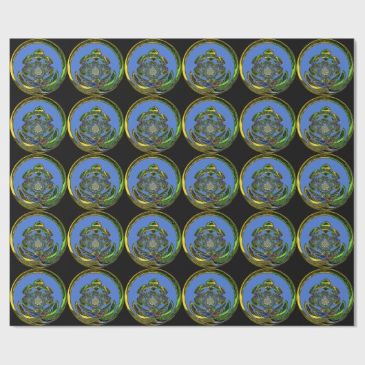 Traditionell einfach blau geschenkpapier (Flach)