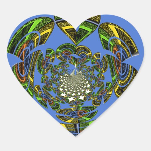 Traditionell einfach blau Herz-Aufkleber (Vorderseite)