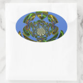 Traditionell einfach blau ovaler aufkleber (Tasche)