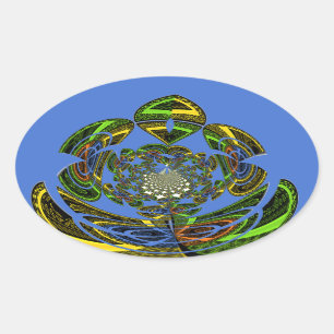 Traditionell einfach blau ovaler aufkleber